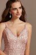 Glitter Lace Spaghetti Strap Godet Gown 12832