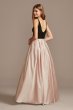 Satin Skirt Plunging-V Ball Gown with Pockets 2004BN