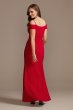 Off the Shoulder Fold Seamed Gown with Slit 21927