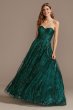 Corset Bodice Strapless Gown with Glitter Overlay 2294BN