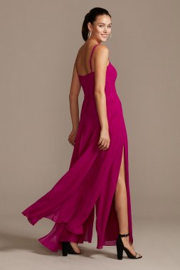 Slit Wide-Leg Chiffon Jumpsuit Marina 263673D