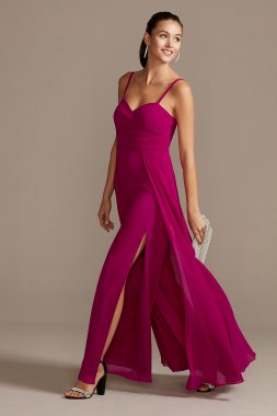 Slit Wide-Leg Chiffon Jumpsuit Marina 263673D
