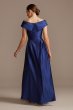 Satin Off the Shoulder Gown with Portrait Collar 3476X