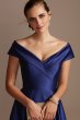 Satin Off the Shoulder Gown with Portrait Collar 3476X