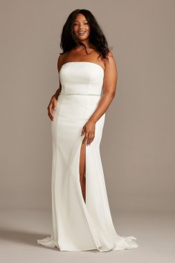Strapless Button Back Tall Plus Wedding Dress Collection 4XL9WG3995