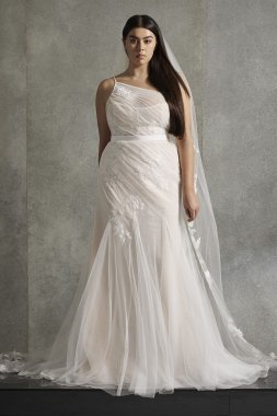 Asymmetric Tall Wedding Dress 4XLVW351553