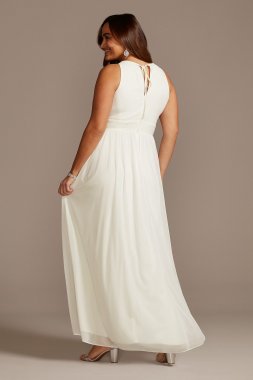 Jersey Keyhole Plus Size Gown with Crystal Waist 5655W