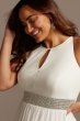 Jersey Keyhole Plus Size Gown with Crystal Waist 5655W