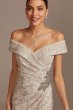 Off the Shoulder Lace Gown with Embellished Detail 81122267