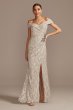 Off the Shoulder Lace Gown with Embellished Detail 81122267