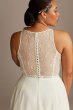 High Neck Lace Godet Plus Size Wedding Dress 8MS251208