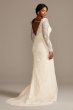 Illusion Sleeve Faux Wrap Plus Size Wedding Dress 8MS251219