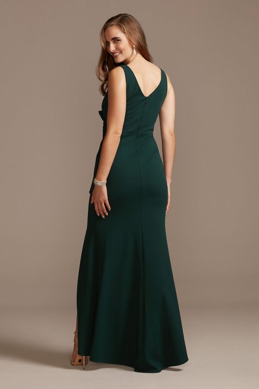 Pleated Waist Cascading Ruffle Dress with Slit A22921