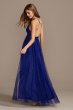 Pleated Bodice Gown with Glitter Tulle Overlay ADS1237420