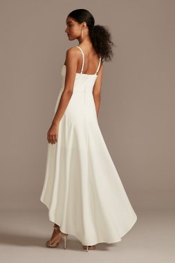 Scalloped V-Neck Dress with High Low Hem C45071DDNE