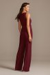 Jersey V-Neck Wrap Front suit with Tie Belt Bridesmaid Dress DS270092