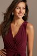 Jersey V-Neck Wrap Front suit with Tie Belt Bridesmaid Dress DS270092
