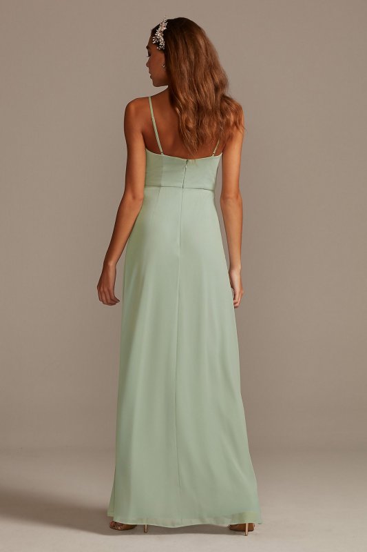 Ruffle Spaghetti-Strap Chiffon Dress with Slit DS270094