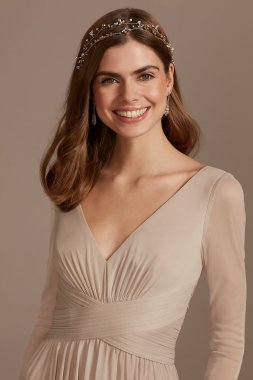 Mesh Illusion Long Sleeve Bridesmaid Dress F20170