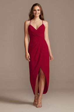 Tulip Hem Chiffon Midi Bridesmaid Dress F20175