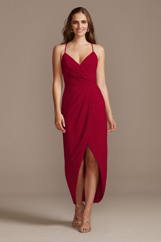 Tulip Hem Chiffon Midi Bridesmaid Dress F20175