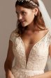 Floral Applique Tulle Cap Sleeve Wedding Dress MS251218