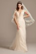 Floral Applique Tulle Cap Sleeve Wedding Dress MS251218