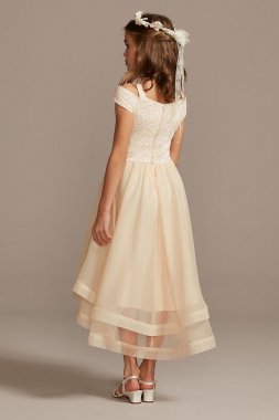 Off-the-Shoulder Lace and Tulle Flower Girl Dress SC476D01H908