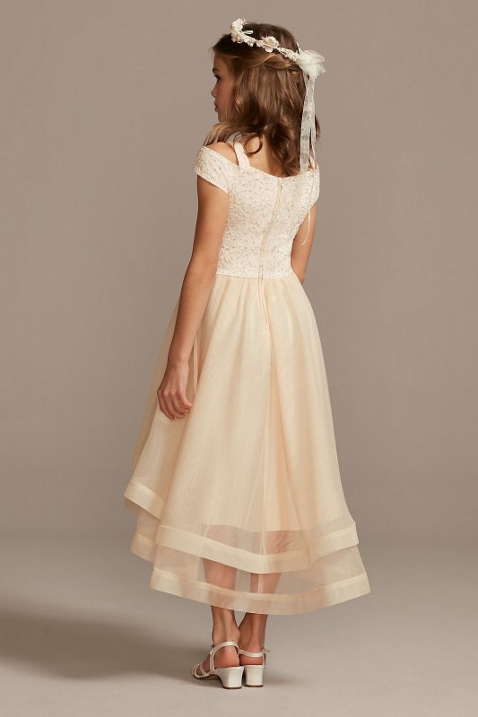 Off-the-Shoulder Lace and Tulle Flower Girl Dress SC476D01H908