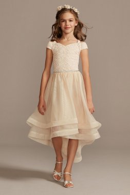 Off-the-Shoulder Lace and Tulle Flower Girl Dress SC476D01H908