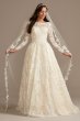 Long Sleeve Beaded Lace Folded Skirt Wedding Dress SLCWG780