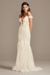 Off Shoulder Plunging Illusion Lace Wedding Dress SWG855