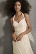 Pleated Bobbin Net Bridesmaid Dress with Tie Swags VW360517