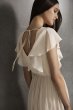 Flutter Sleeve V-Neck Tiered Bridesmaid Dress VW360528