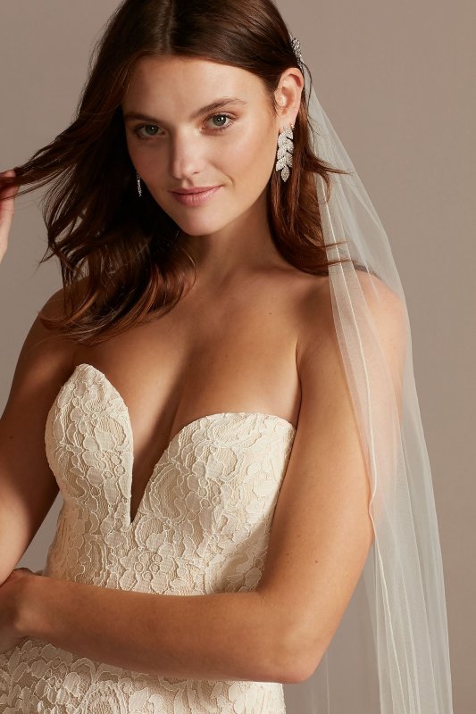 Sweetheart Plunge Lace Wedding Dress with Sash WG3993
