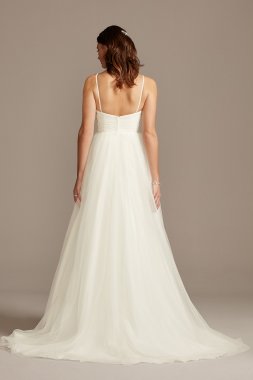 Spaghetti Strap Pleated Tulle Wedding Dress Collection WG3994