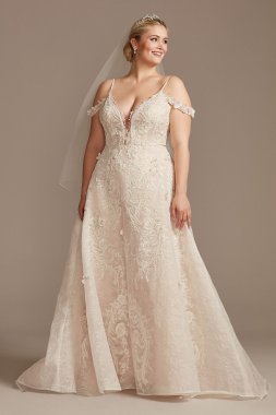 Beaded Applique Tall Plus Wedding Dress with Swags 4XL8CWG875