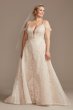 Beaded Applique Tall Plus Wedding Dress with Swags 4XL8CWG875