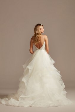 Beaded Bodice with Tiered Skirt Tall Wedding Dress 4XLWG4007