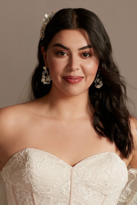 Plus Size Wedding Dress with Removable Sleeves 8MS161231