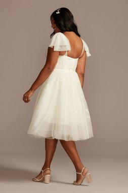 Love Note Short Tulle Plus Size Wedding Dress 8MS161233