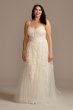 Pleated Lace Caged Skirt Plus Size Wedding Dress 8MS251229