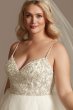 Beaded Bodice Tiered Skirt Plus Size Wedding Dress 9WG4007