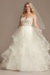 Beaded Bodice Tiered Skirt Plus Size Wedding Dress 9WG4007