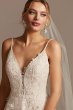 Beaded Applique Wedding Dress with Swag Sleeves CWG875