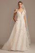Beaded Applique Wedding Dress with Swag Sleeves CWG875
