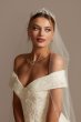 Cuff Off the Shoulder Lace 3D Floral Wedding Dress CWG877