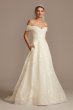 Cuff Off the Shoulder Lace 3D Floral Wedding Dress CWG877