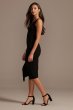 V-Neck Stretch Crepe Midi Bridesmaid Dresses with Ruffled Slit DS270108