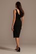 V-Neck Stretch Crepe Midi Bridesmaid Dresses with Ruffled Slit DS270108